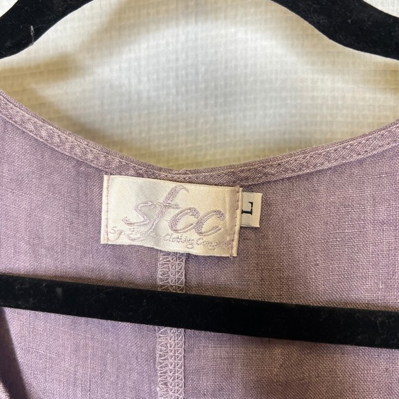 San Francisco Clothing Company Purple 100% Linen Sleeveless Maxi Dress Large - Picture 5 of 7